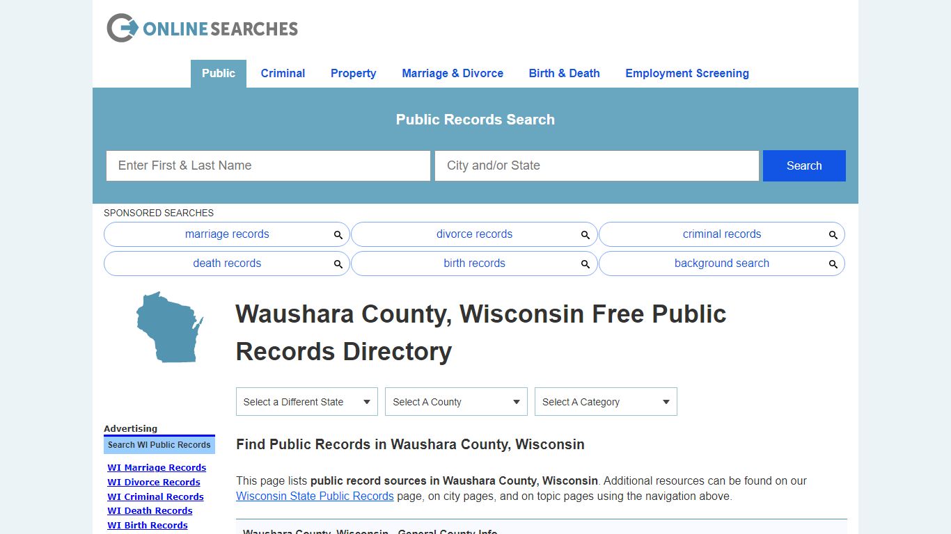 Waushara County, Wisconsin Public Records Directory