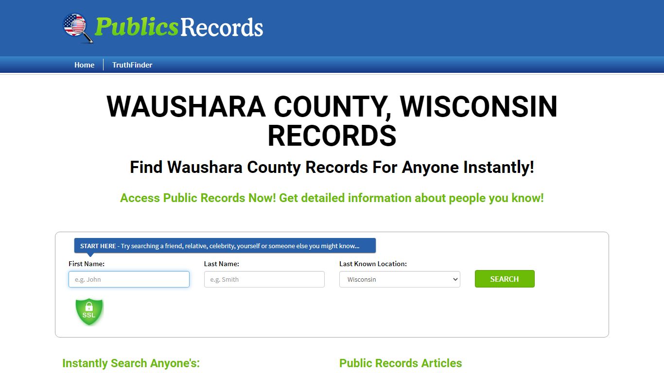 Find Waushara County, Wisconsin Records!